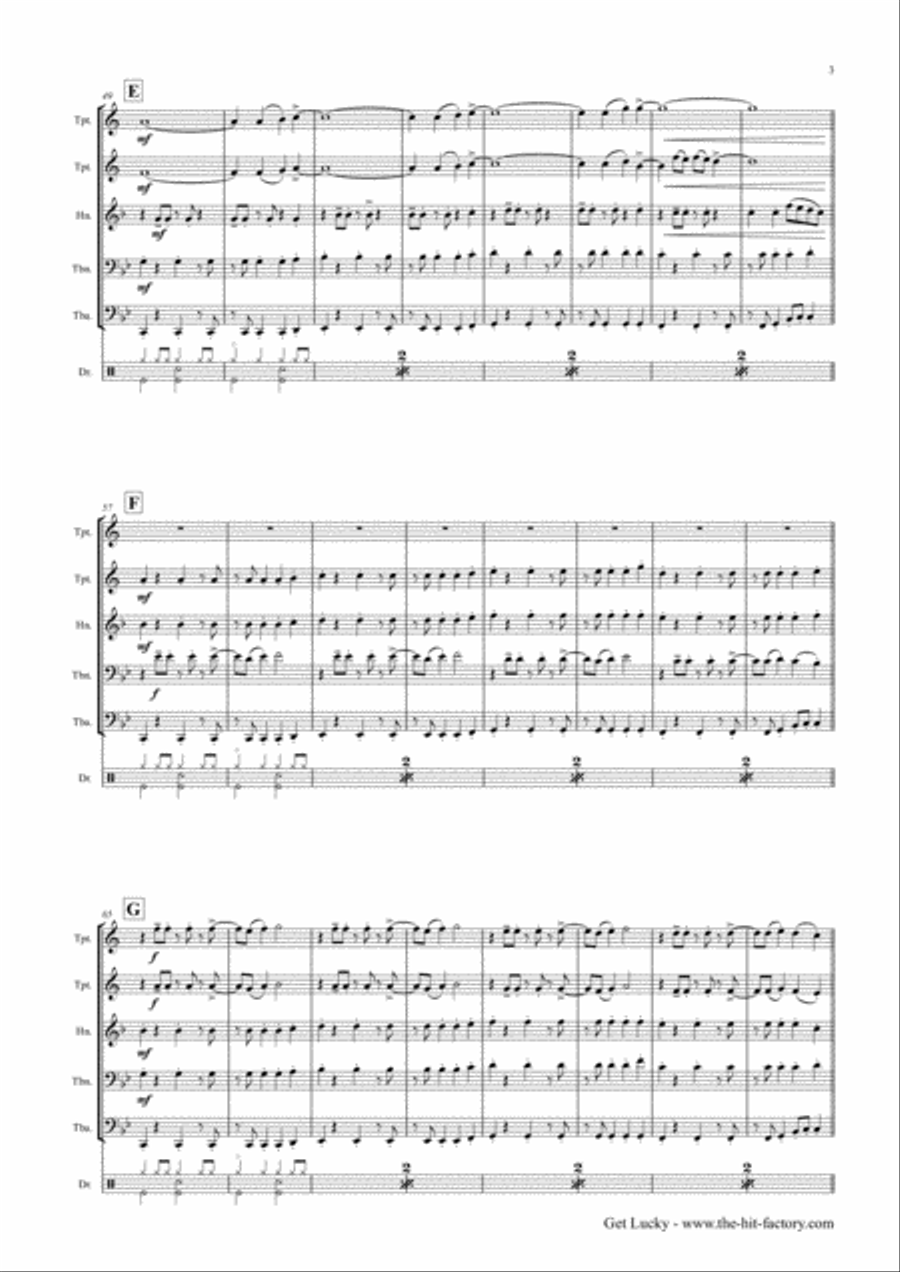 Get Lucky Horn scores gallery preview page 3