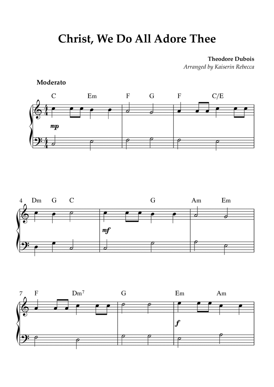 Christ, We Do All Adore Thee Piano Method scores gallery preview page 1