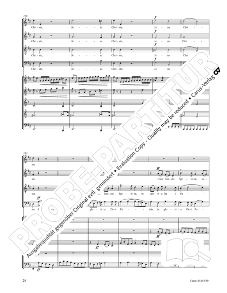 Mass in D Major (Missa in D) 4-Part scores gallery preview page 29