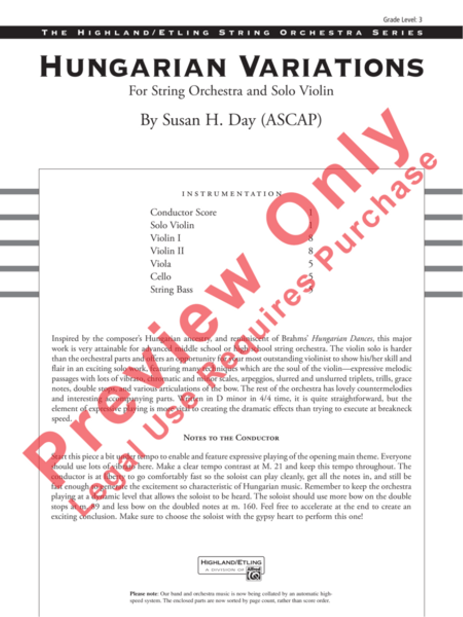 Hungarian Variations String Orchestra scores gallery preview page 2