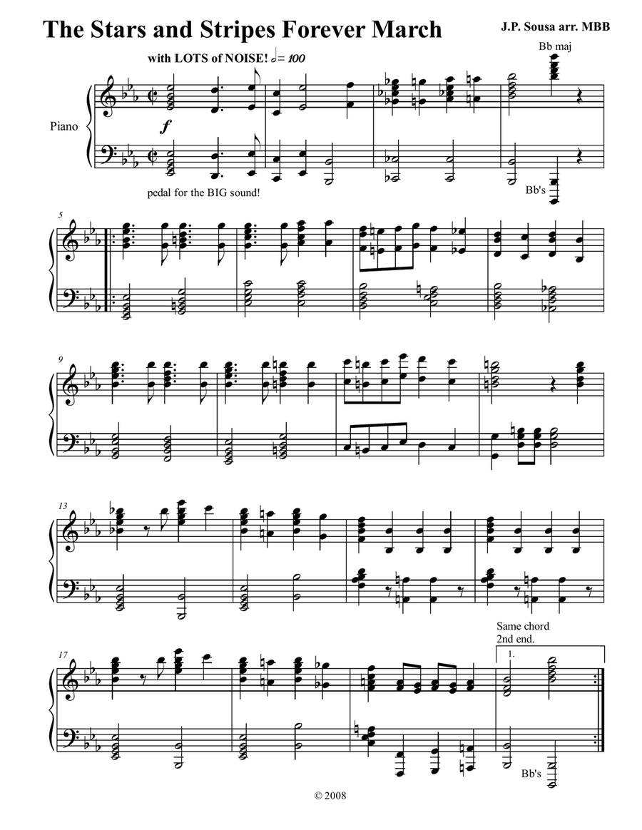 The Stars and Stripes Forever March, in the Style of Vladimir Horowitz Piano Method scores gallery preview page 3