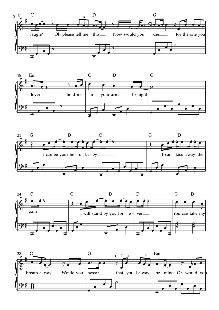 Hero Easy Piano scores gallery preview page 2