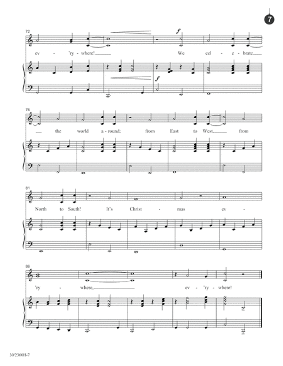 It's Christmas Everywhere! Unison Choir scores gallery preview page 8