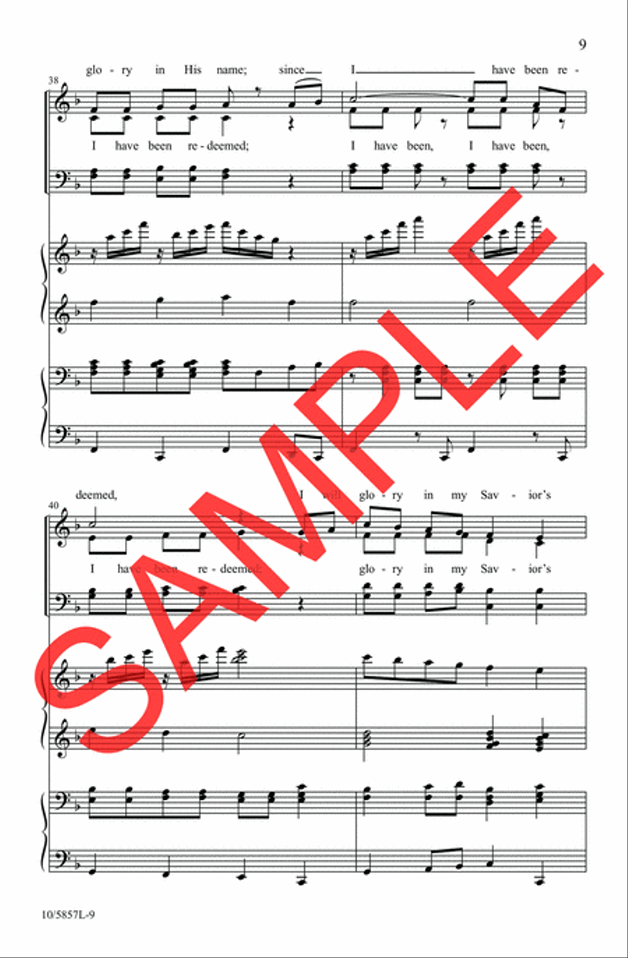 Since I Have Been Redeemed 4-Part scores gallery preview page 8