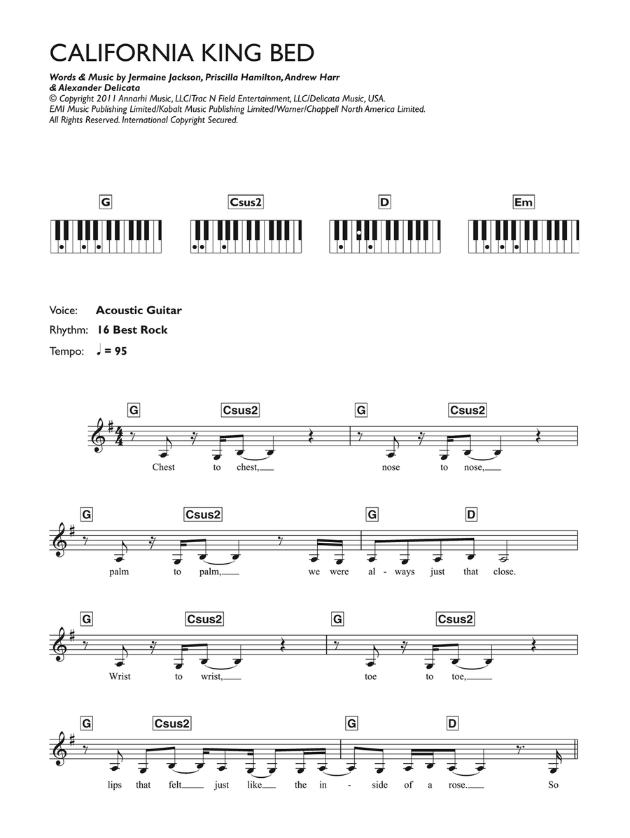 California King Bed Piano scores gallery preview page 1
