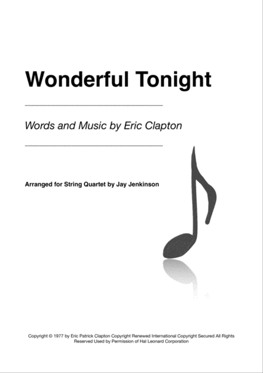 Wonderful Tonight String Quartet scores gallery preview page 1