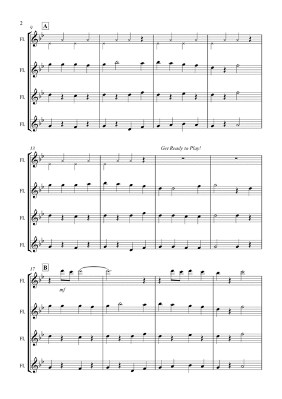 Groovin' - For Young Flute Quartet Flute Quartet scores gallery preview page 5