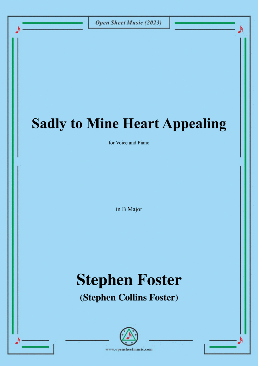 S. Foster-Sadly to Mine Heart Appealing,in B Major Voice scores gallery preview page 1