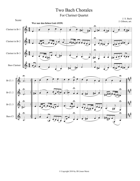 Two Bach Chorales for Clarinet Quartet image number null