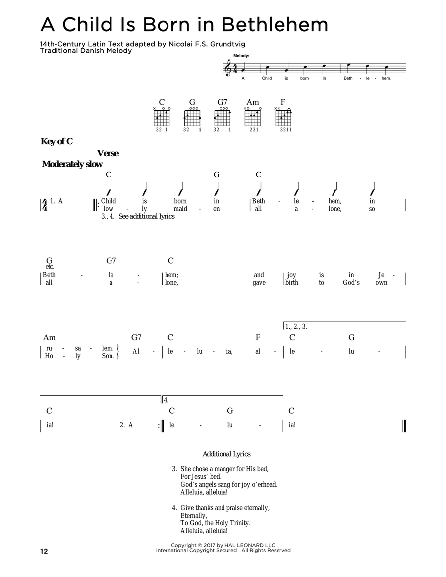 A Child Is Born In Bethlehem Guitar scores gallery preview page 1