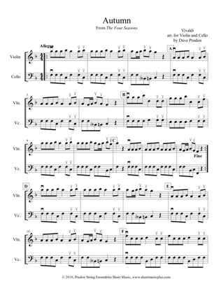 Vivaldi Autumn (Allegro) for Violin and Cello