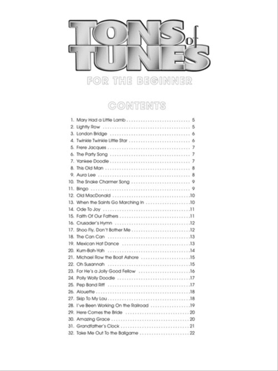 Tons of Tunes for the Beginner (audio access included) Trumpet Solo scores gallery preview page 2