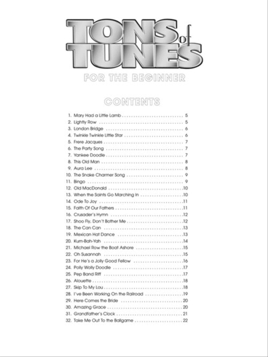 Tons of Tunes for the Beginner (audio access included) image number null
