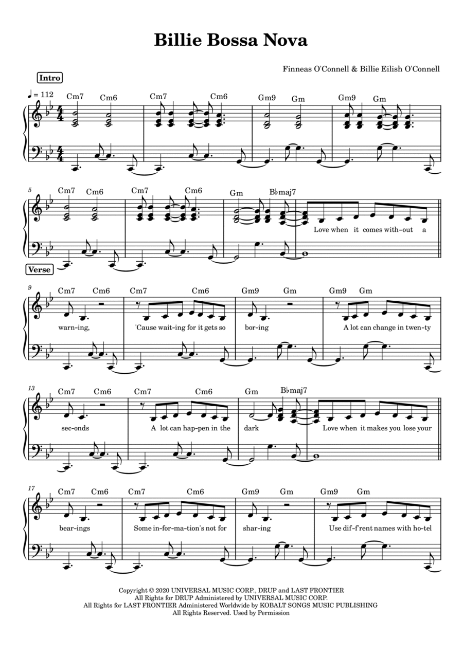 Billie Bossa Nova Voice scores gallery preview page 1