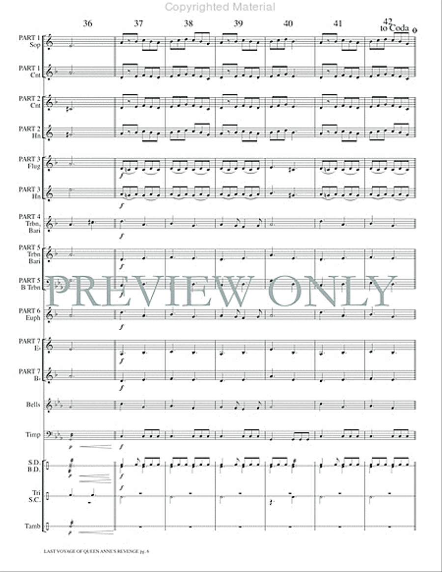 The Last Voyage of the Queen Anne's Revenge Concert Band scores gallery preview page 8