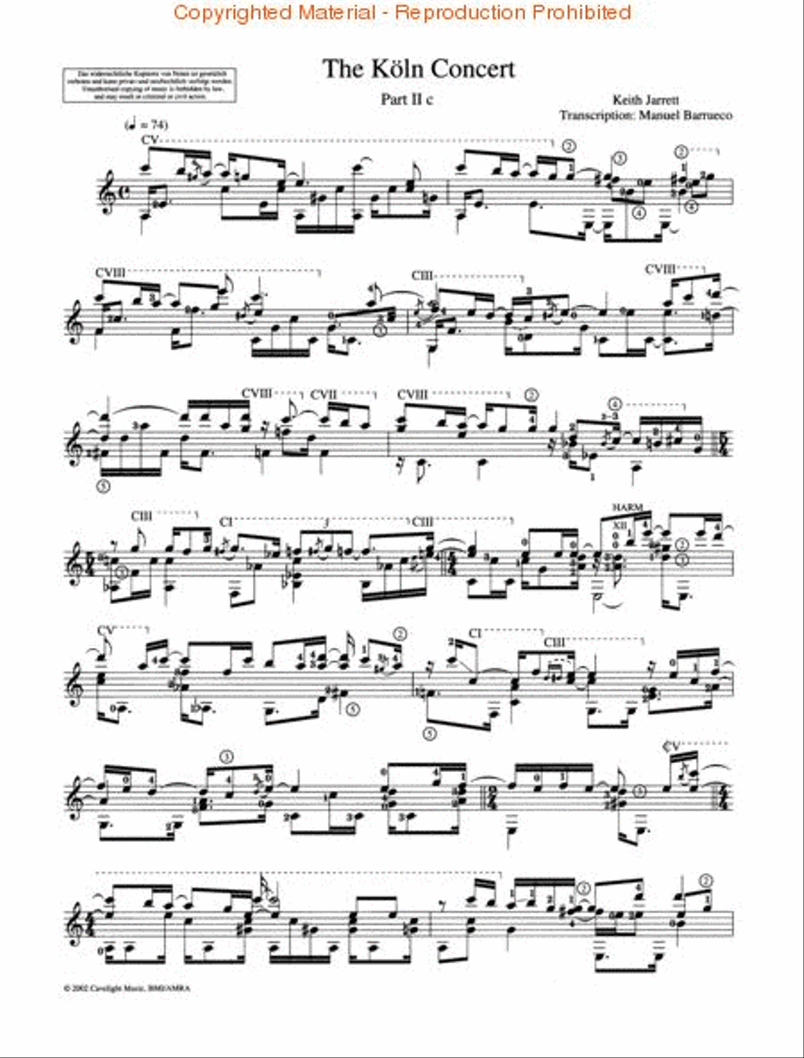 The Köln Concert: Part IIc Acoustic Guitar scores gallery preview page 2