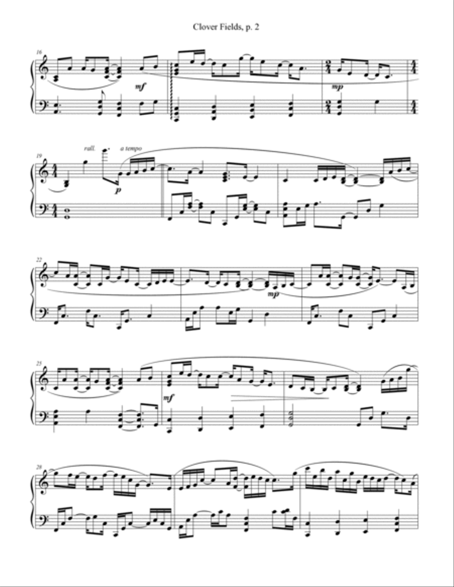 Clover Fields Clover Fields Piano Solo scores gallery preview page 3