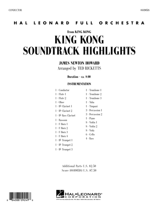 King Kong (Soundtrack Highlights) (arr. Ted Ricketts) - Full Score