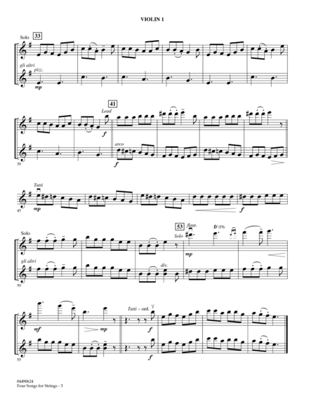 Four Songs for Strings - Violin 1 A