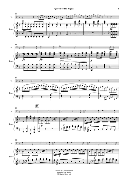 Queen of the Night Aria - Cello and Piano (Full Score and Parts) image number null