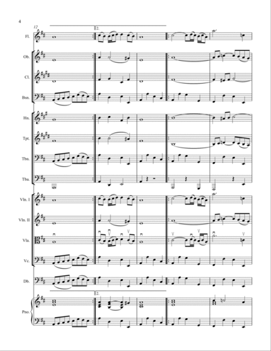 Air from Second Movement of Orchestral Suite No. 3 BWV 1068 Full Orchestra scores gallery preview page 4