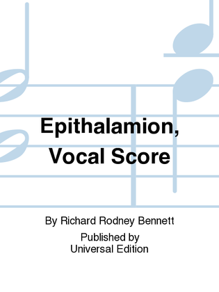 Book cover for Epithalamion, Vocal Score