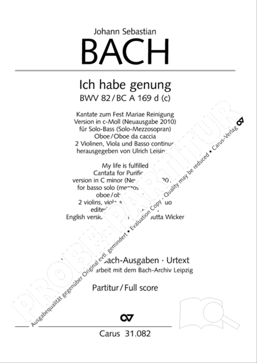 I have enough (Ich habe genung) Mezzo-Soprano Voice scores gallery preview page 2