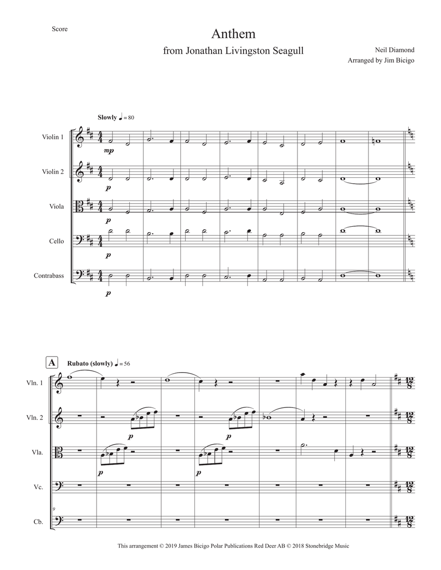 Anthem Anthem String Orchestra scores gallery preview page 1