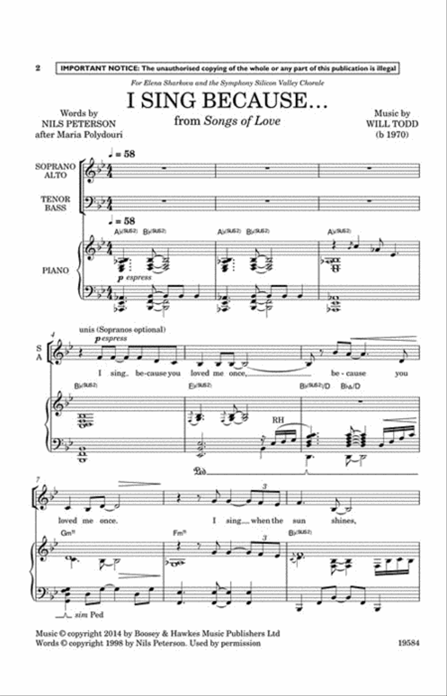 I sing because . . . 4-Part scores gallery preview page 2