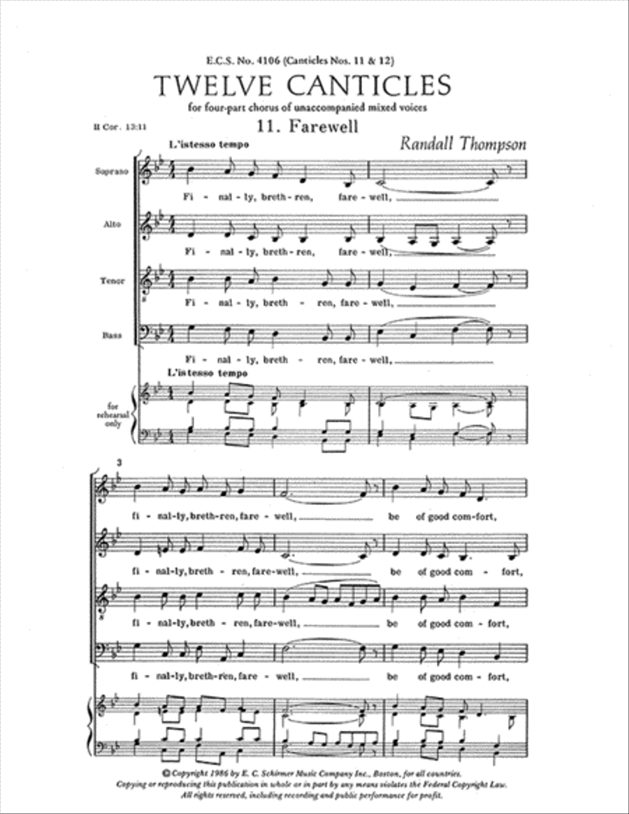 Farewell & Amen 4-Part scores gallery preview page 1