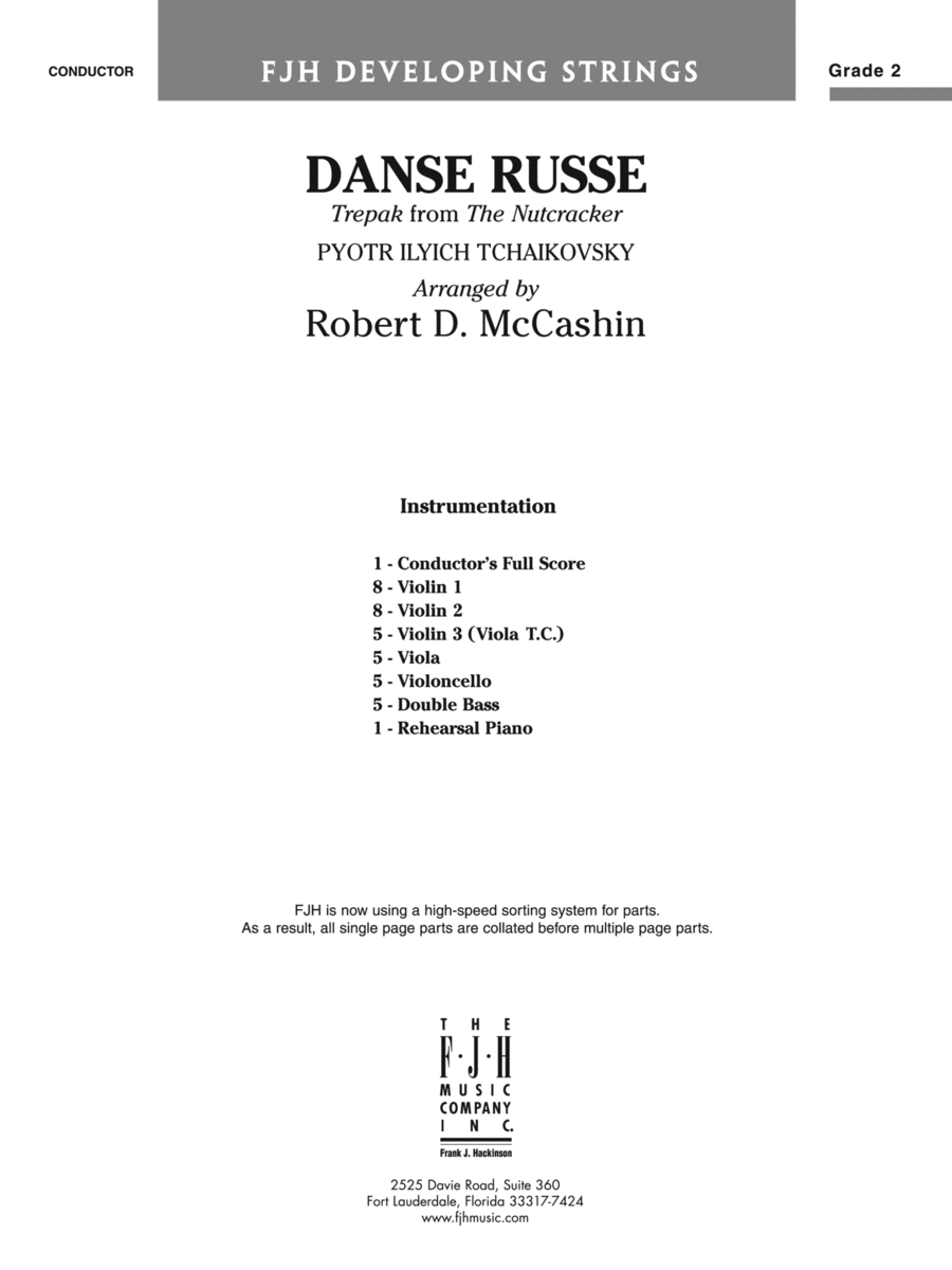 Danse Russe: Score String Orchestra scores gallery preview page 1