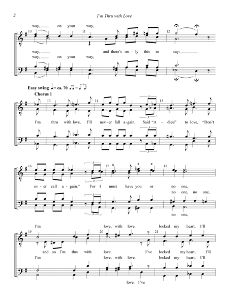 I'm Thru With Love (arr. Kevin Keller) TTBB scores gallery preview page 2