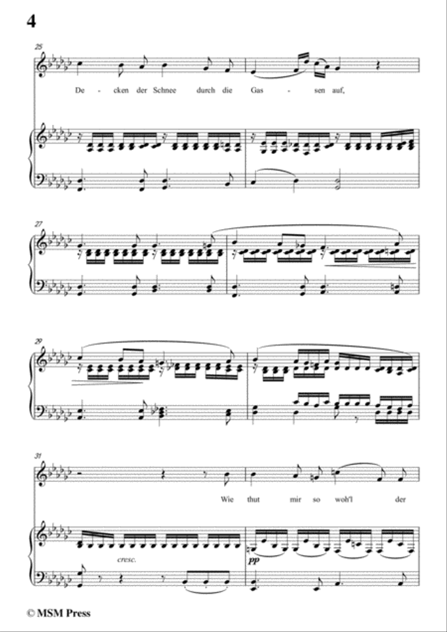 Schubert-Der Winterabend,in G flat Major,D.938,for Voice and Piano Voice Solo scores gallery preview page 6
