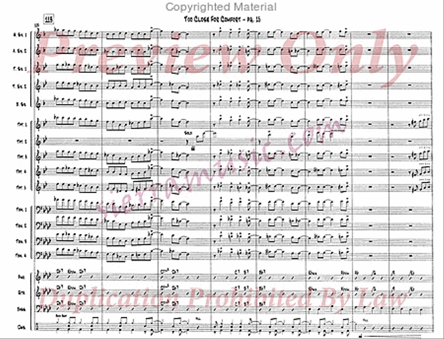 Too Close For Comfort Big Band scores gallery preview page 16