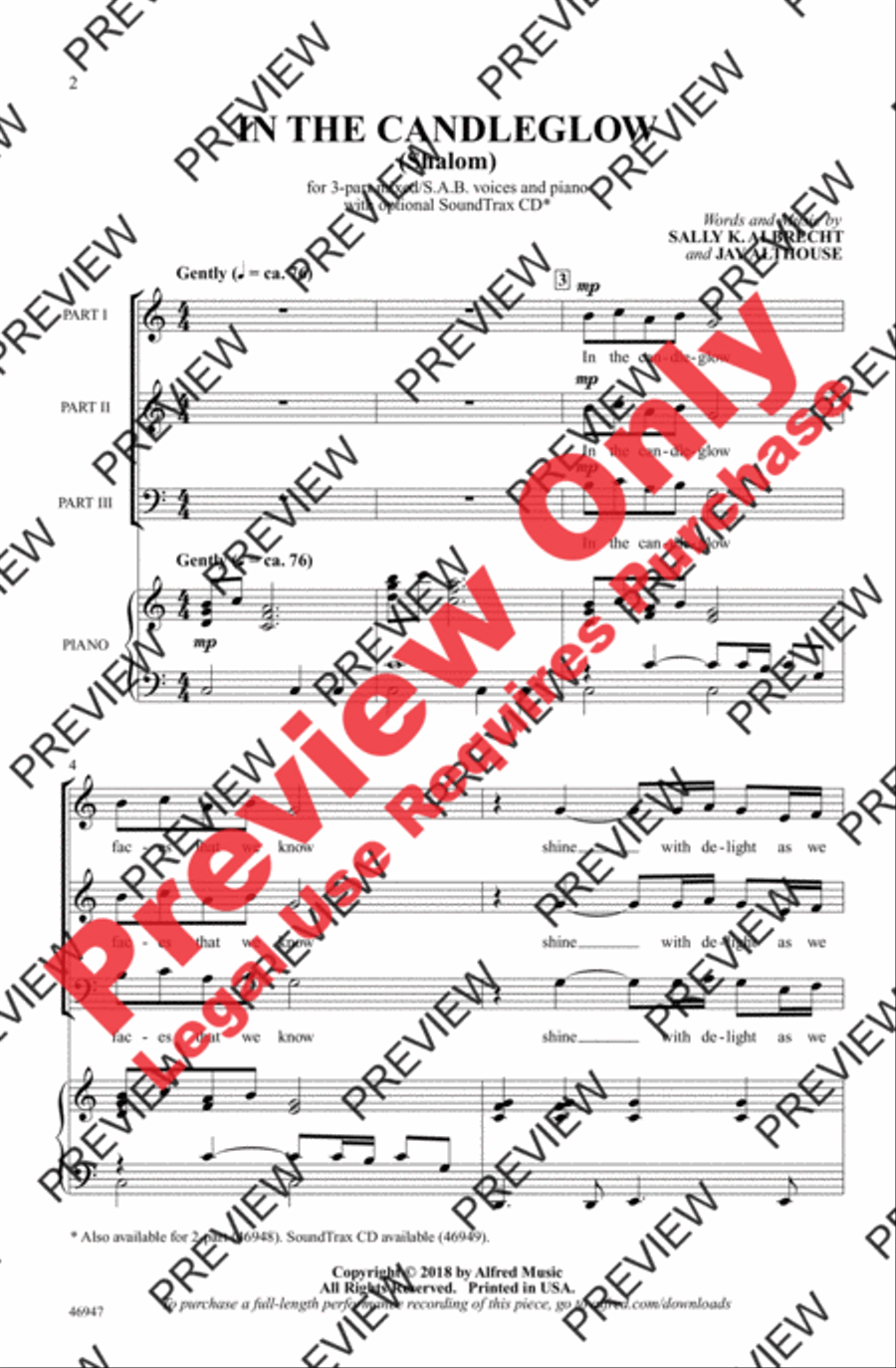 In the Candleglow In the Candleglow 3-Part scores gallery preview page 2
