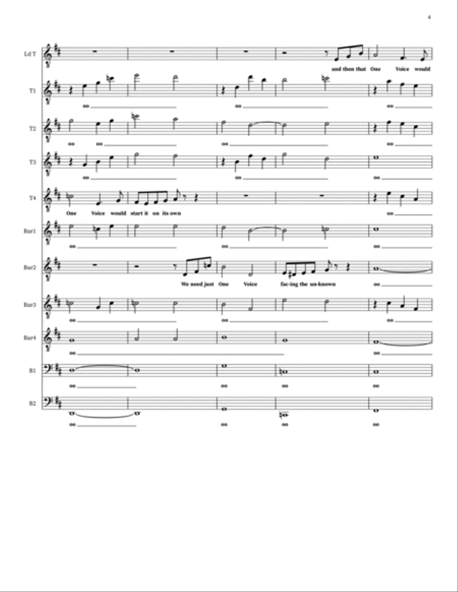 One Voice One Voice Choir scores gallery preview page 4