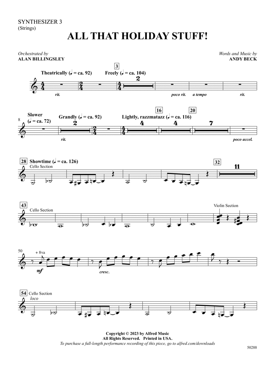 All That Holiday Stuff!: Synth 3 Part scores gallery preview page 1