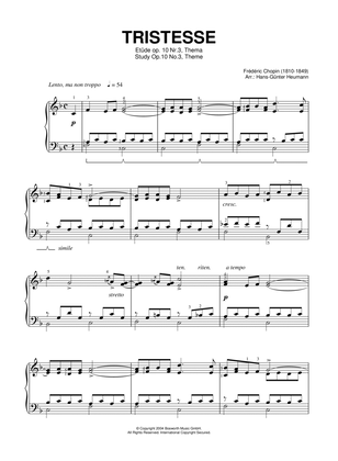 Book cover for Etude In F Major, Op. 10, No. 3 (Tristesse) (arr. Hans-Gunter Heumann)