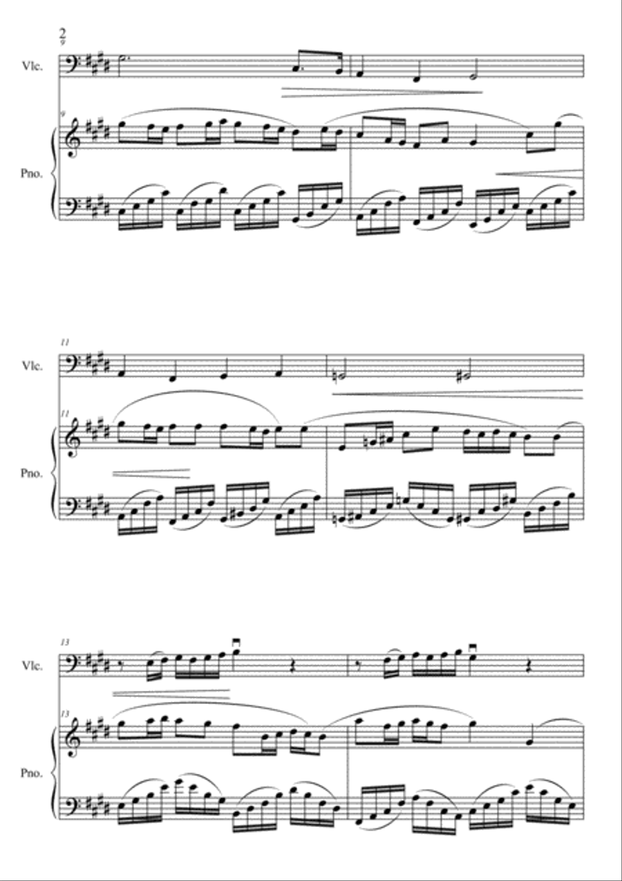 Cello Sonata, op. 6 Piano scores gallery preview page 4