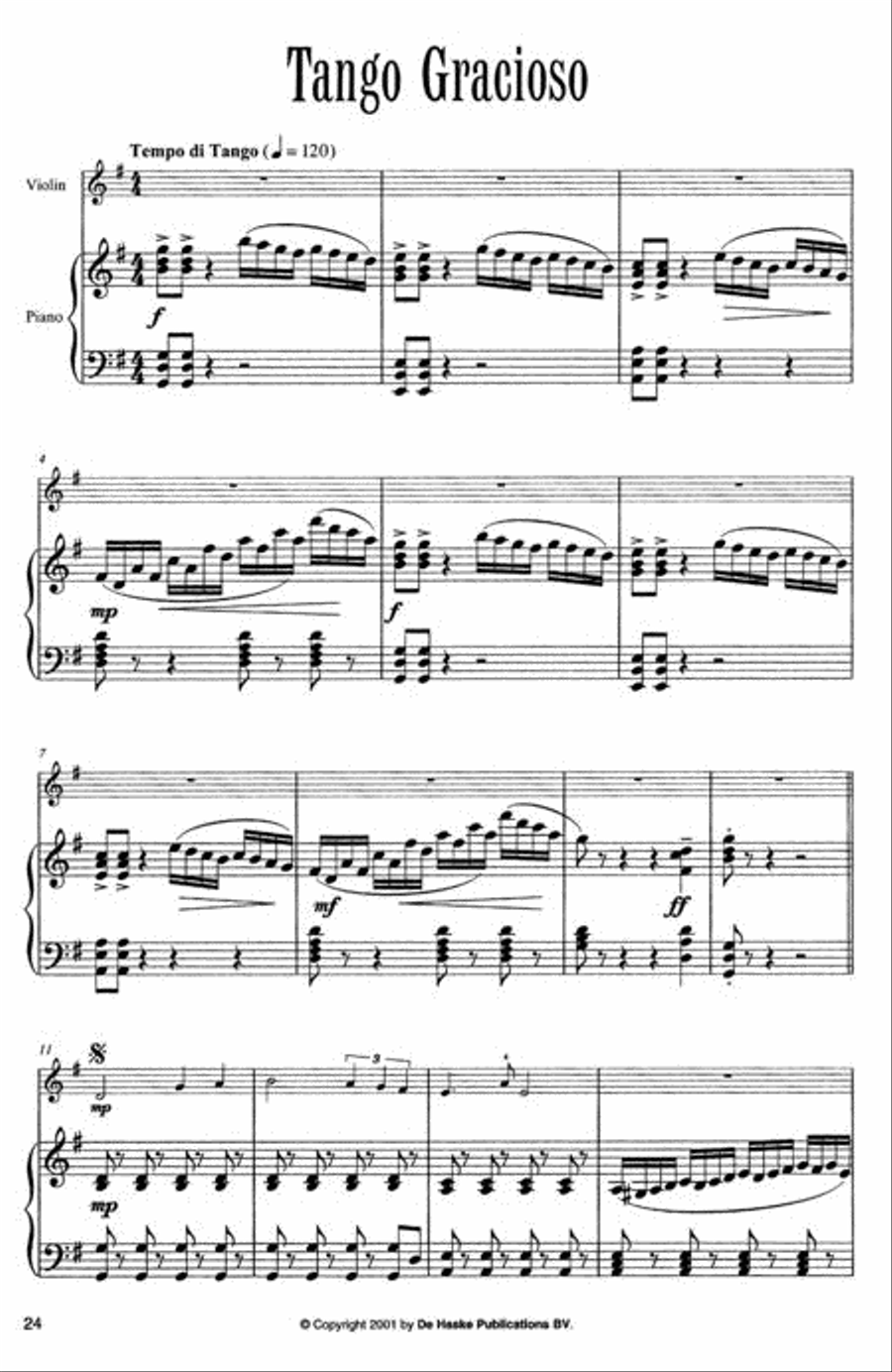 Tango Variety for Violin (Piano Accompaniment)