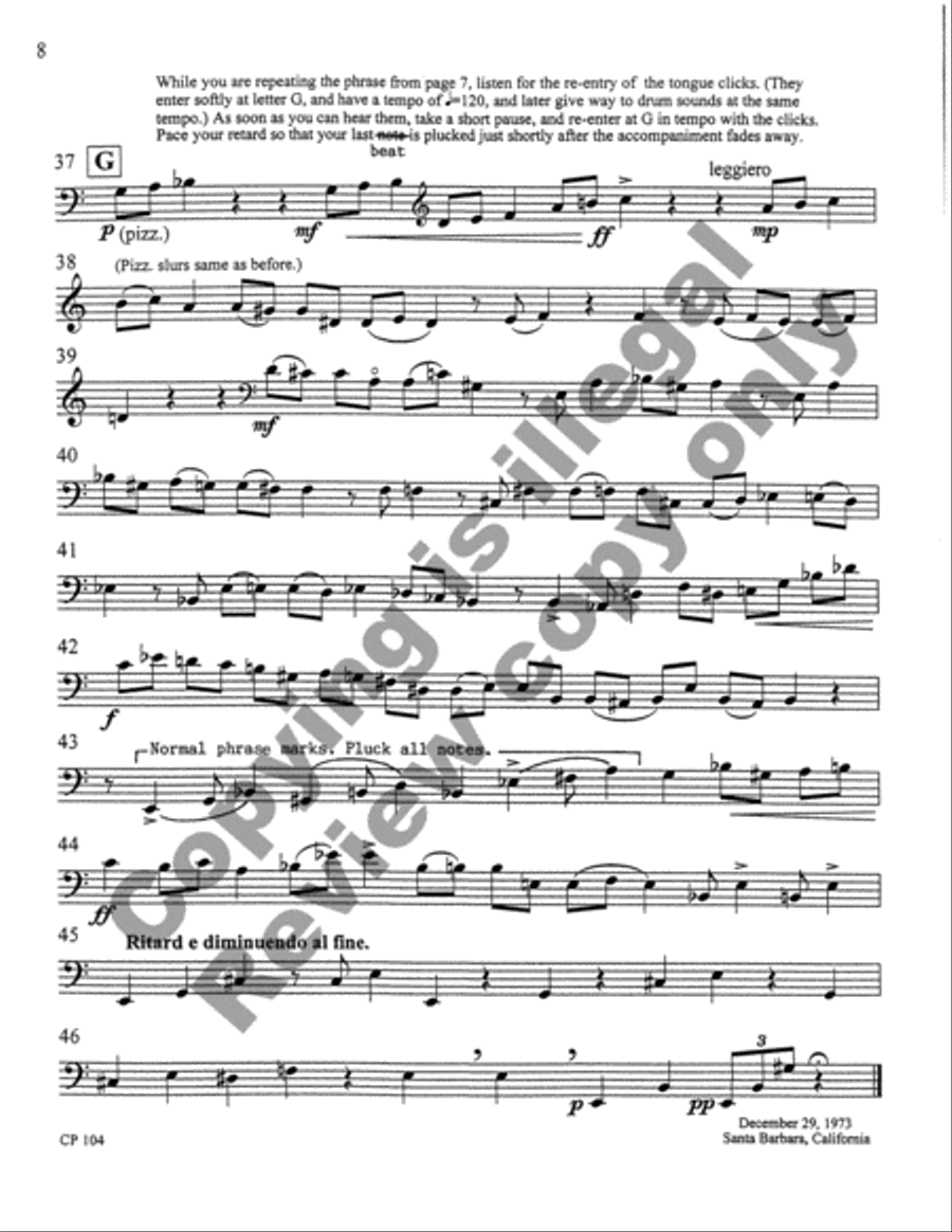 Invention for Cello & Tape by John Biggs Cello Solo - Sheet Music page 8