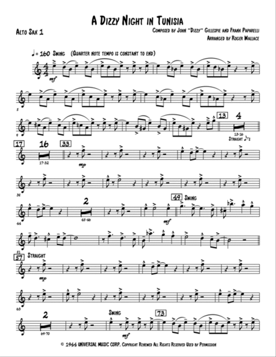 A Night In Tunisia Jazz Ensemble scores gallery preview page 6