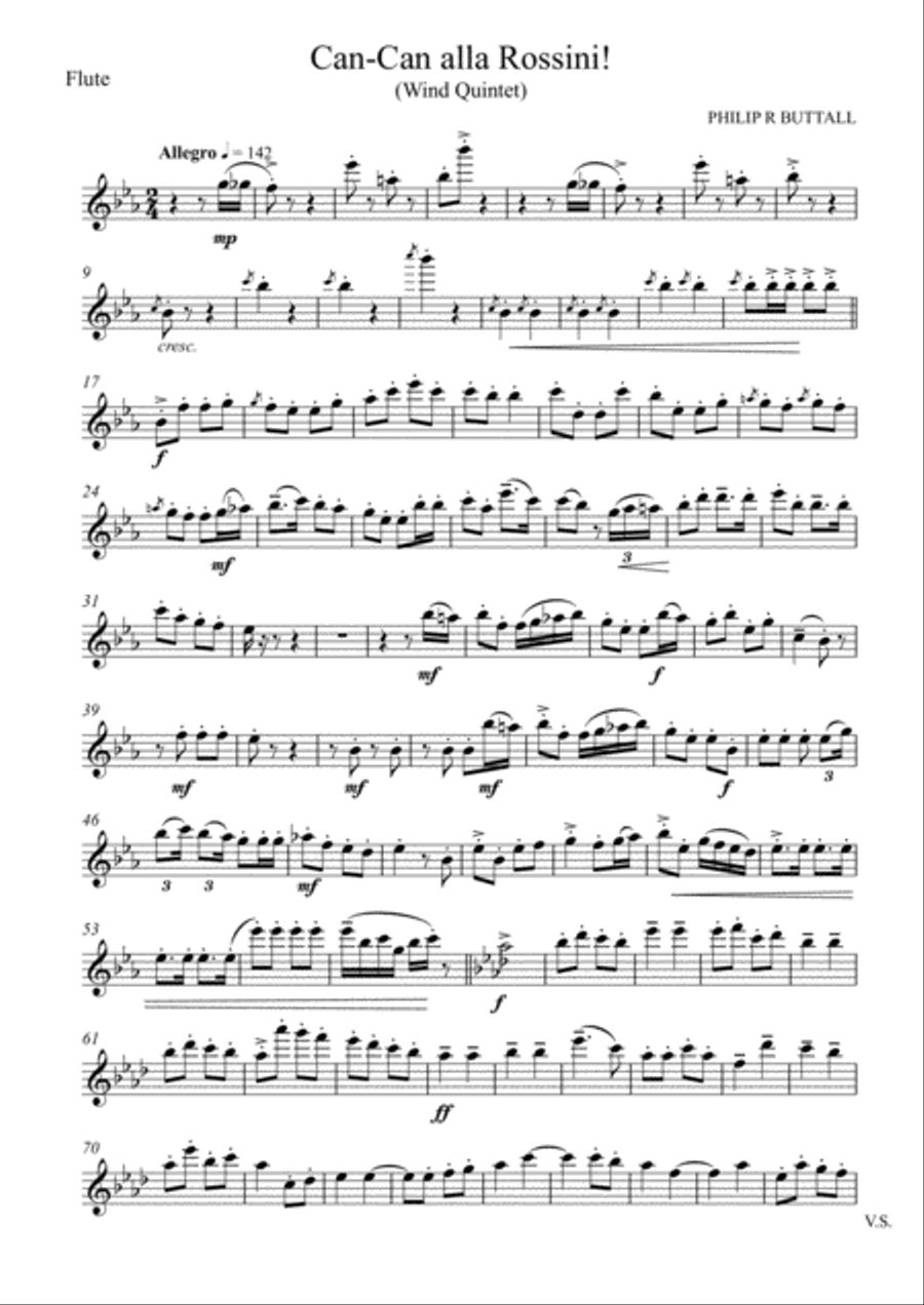 Can-Can alla Rossini (Wind Quintet) - Set of Parts [x5] Woodwind Quintet scores gallery preview page 1