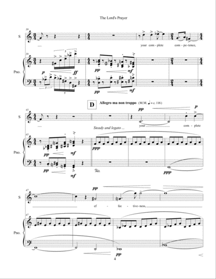 The Lord's Prayer ... A Poem by R. Buckminster Fuller (2013) for soprano and piano Voice Solo scores gallery preview page 6