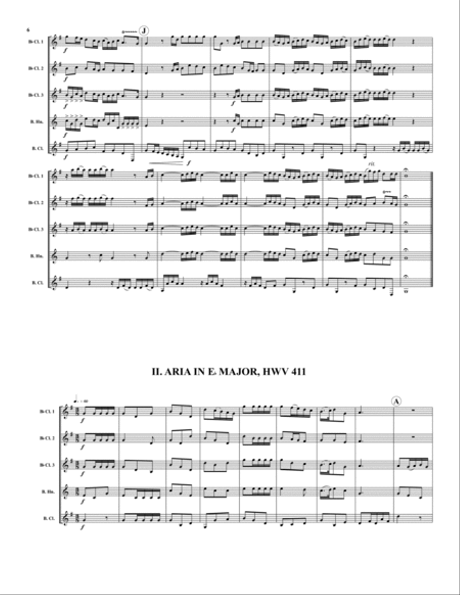 Two Arias Clarinet Choir scores gallery preview page 6
