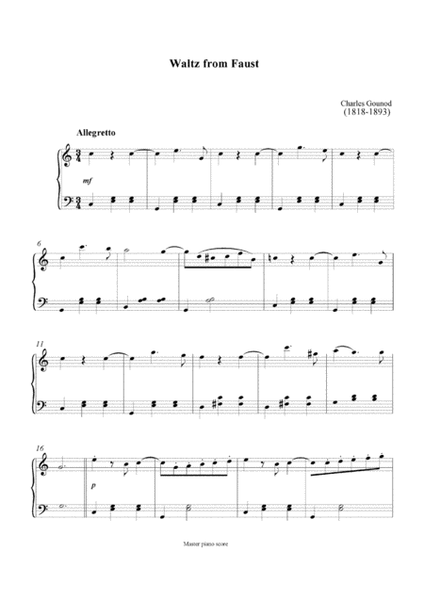 Gounod - Waltz from Faust (Easy piano arrangement) image number null