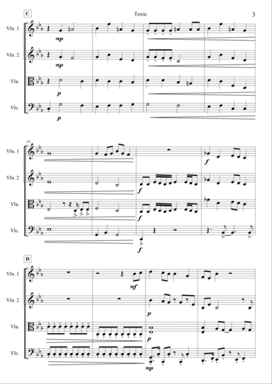 Toxic String Quartet scores gallery preview page 4