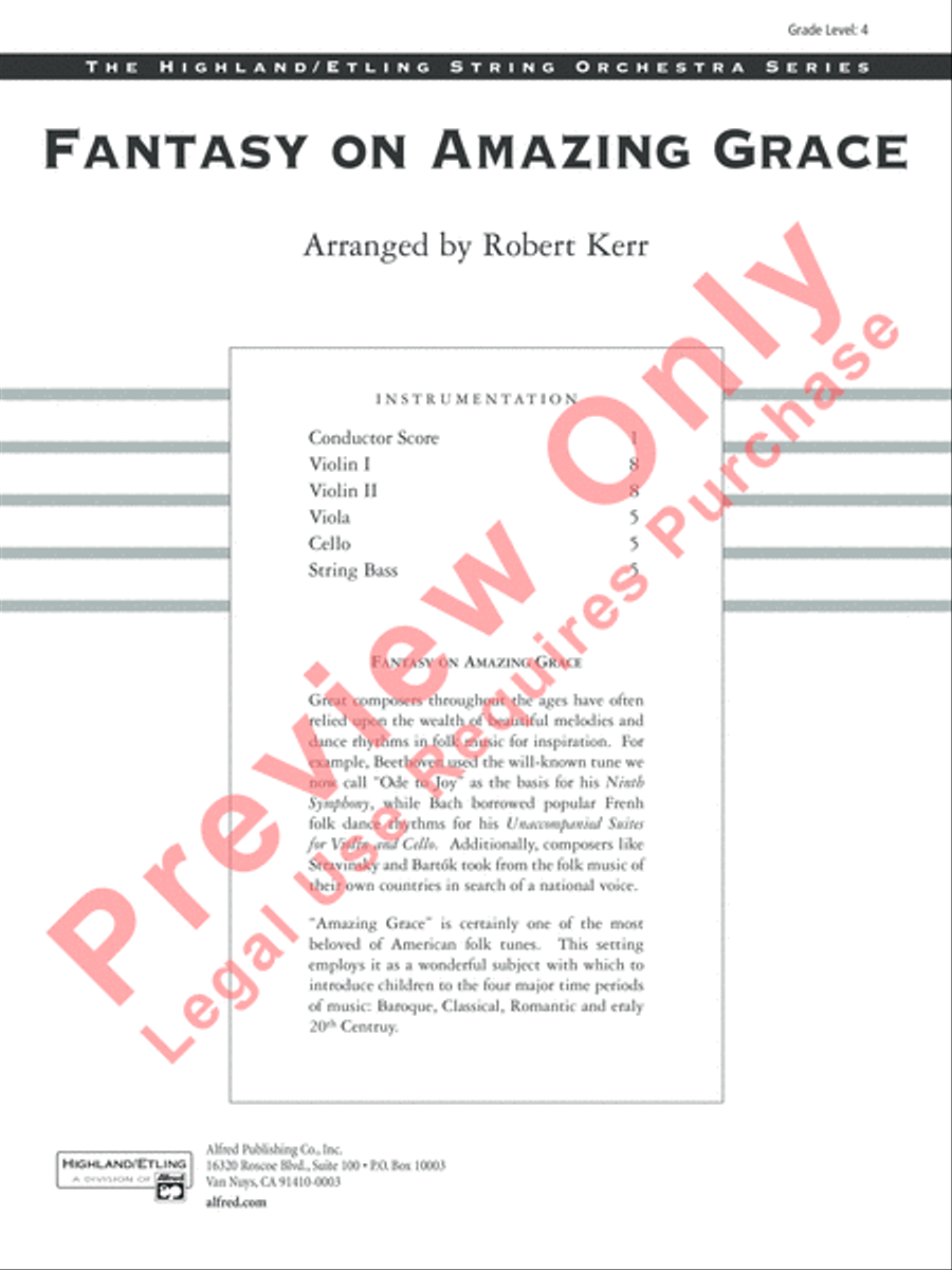 Fantasy on Amazing Grace String Orchestra scores gallery preview page 2