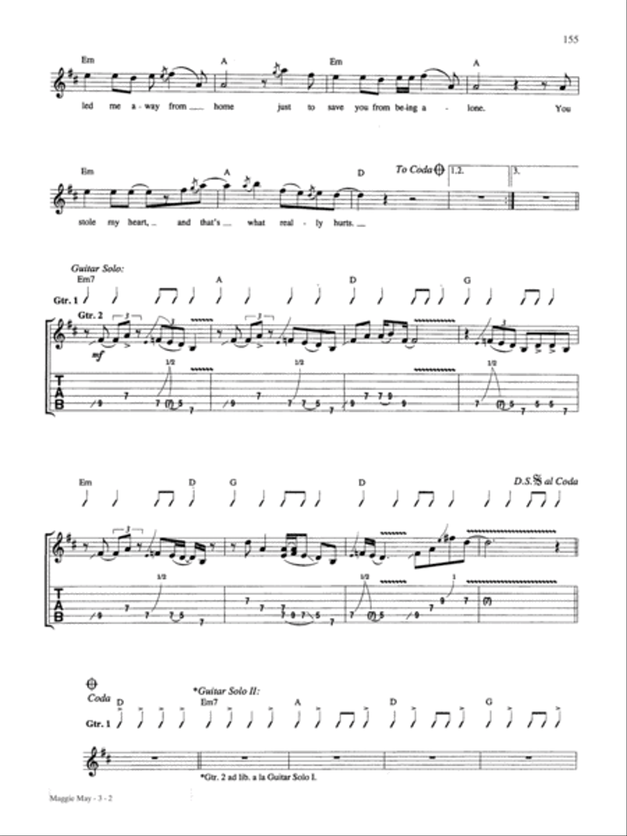 Maggie May Guitar Tablature scores gallery preview page 2