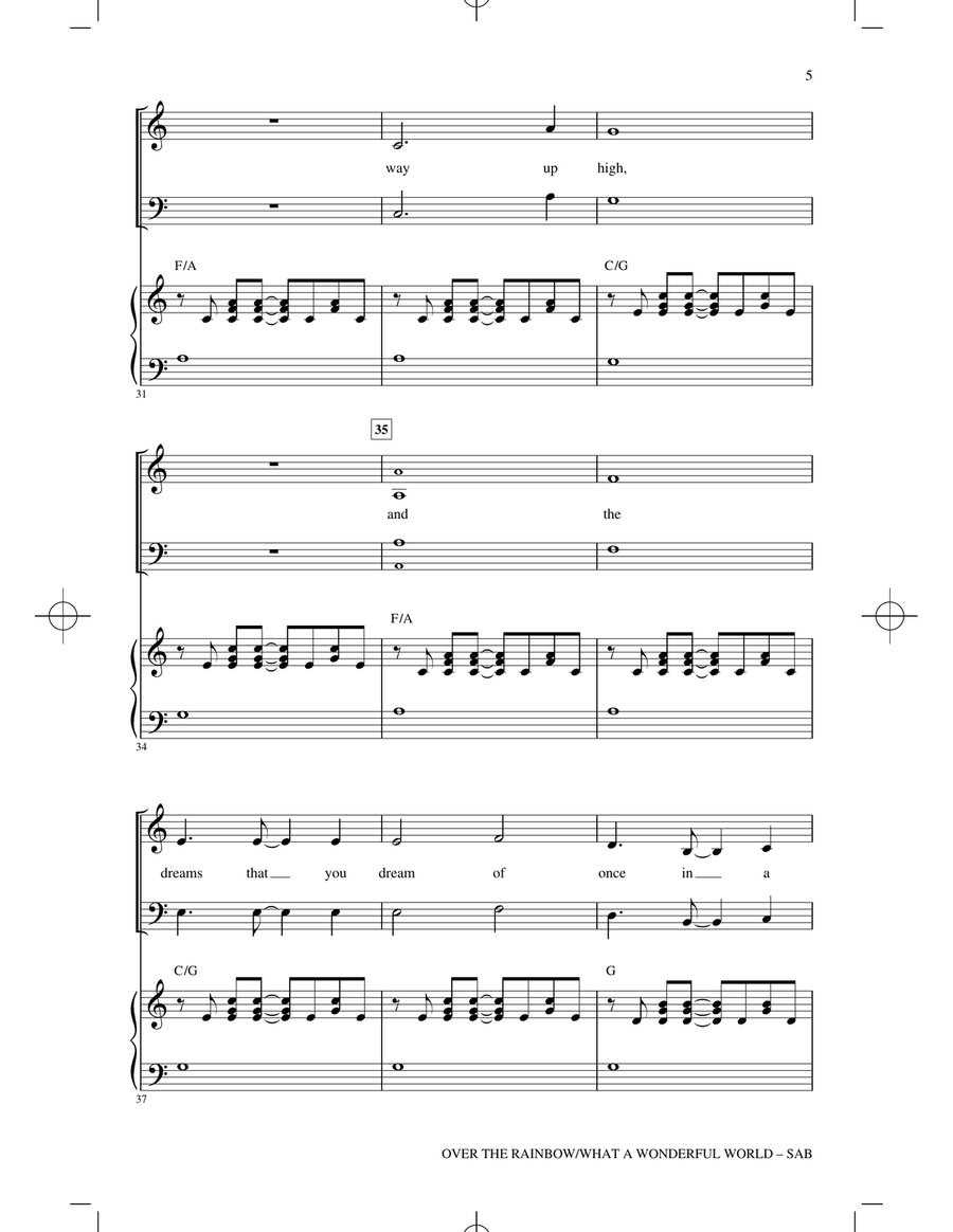 Over The Rainbow/What a Wonderful World (arr. Roger Emerson) 3-Part scores gallery preview page 4
